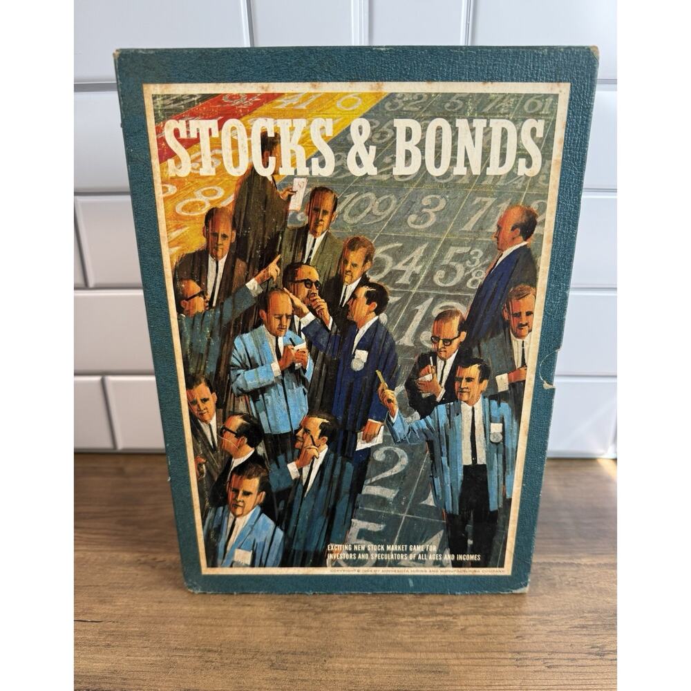 RARE Vintage 1964 Stocks & Bonds Board Game 3M Bookshelf Edition Complete Game